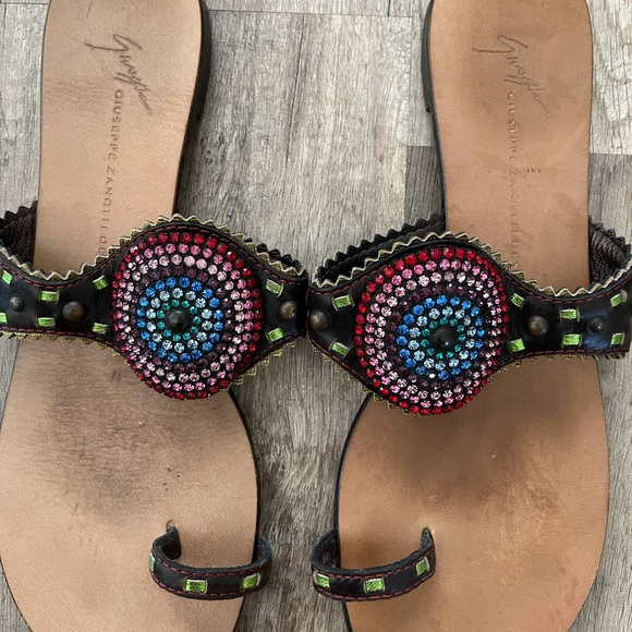 Giuseppe Zanotti Multicolor Rhinestone Sandals 38 - Picture 4 of 8